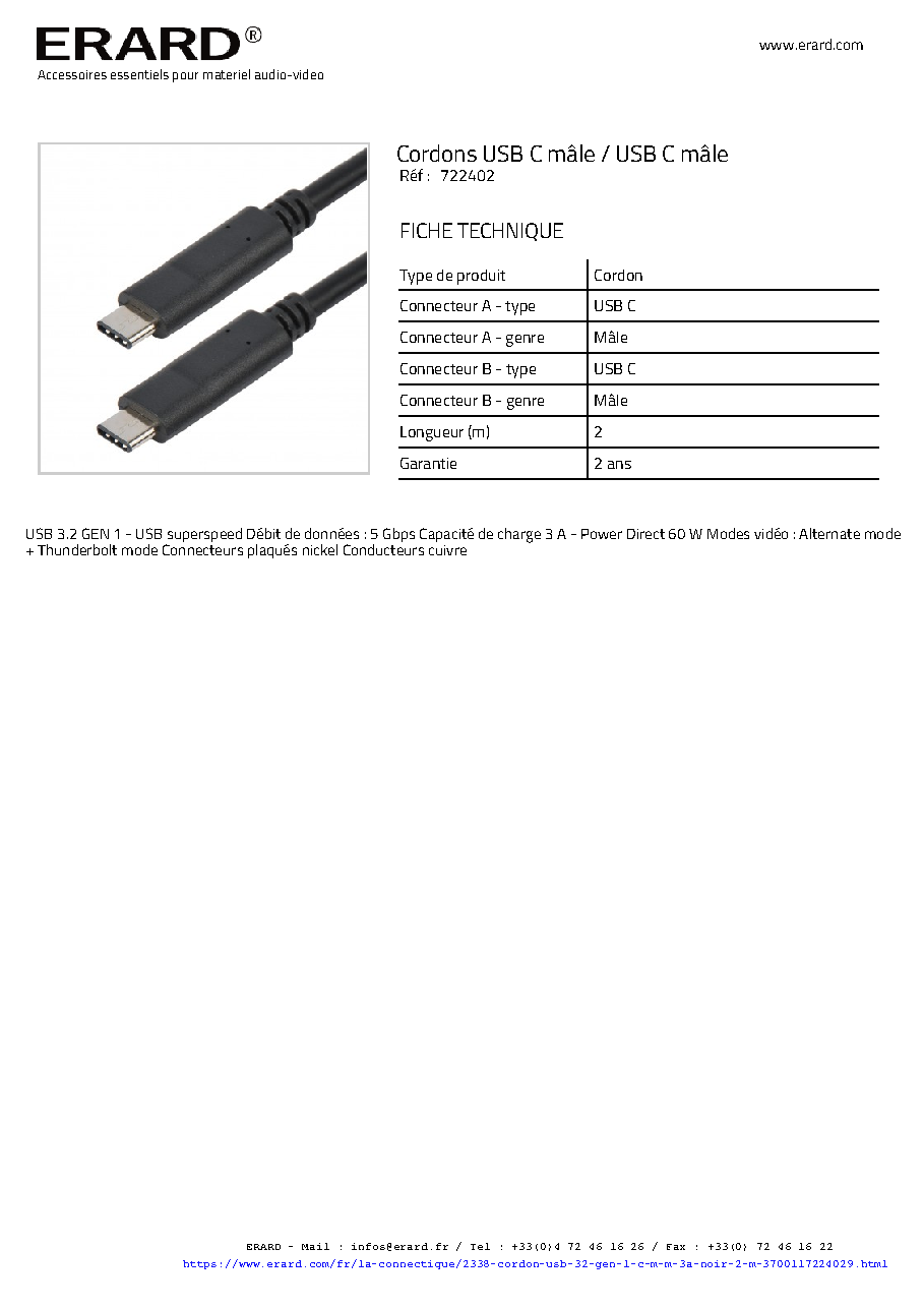 Fiche technique fournisseur