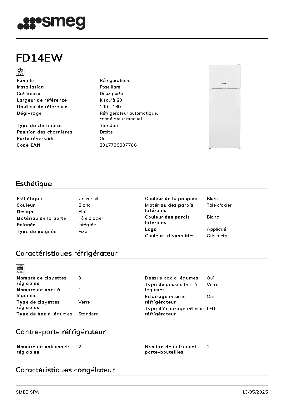 Fiche technique fournisseur