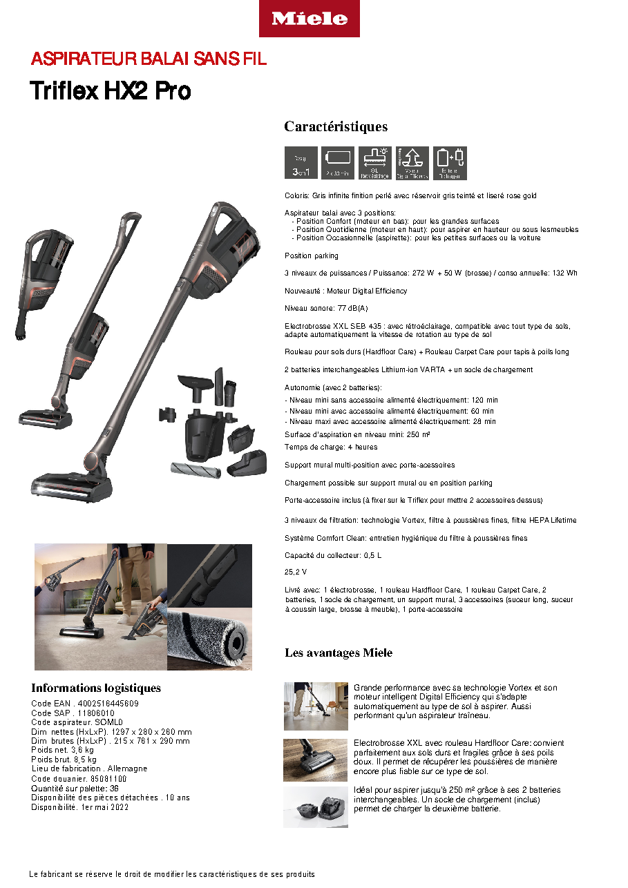 Fiche technique fournisseur
