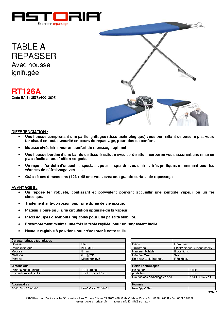 Fiche technique fournisseur