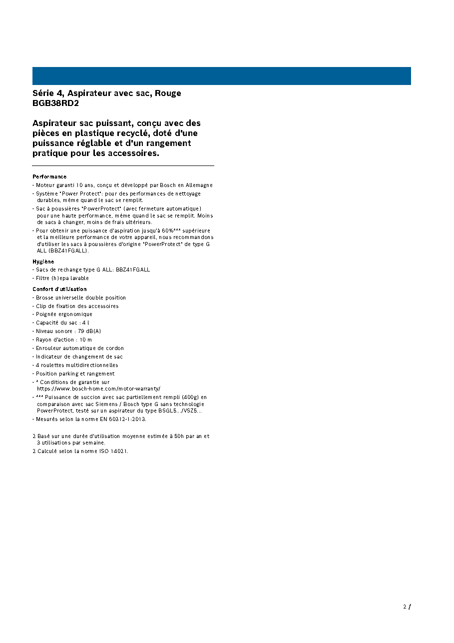 Fiche technique fournisseur
