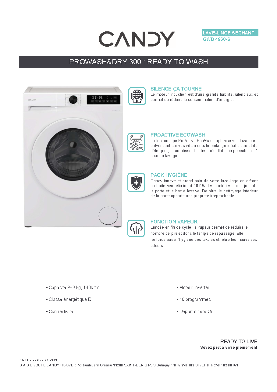 Fiche technique fournisseur