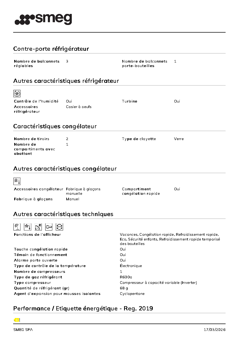 Fiche technique fournisseur