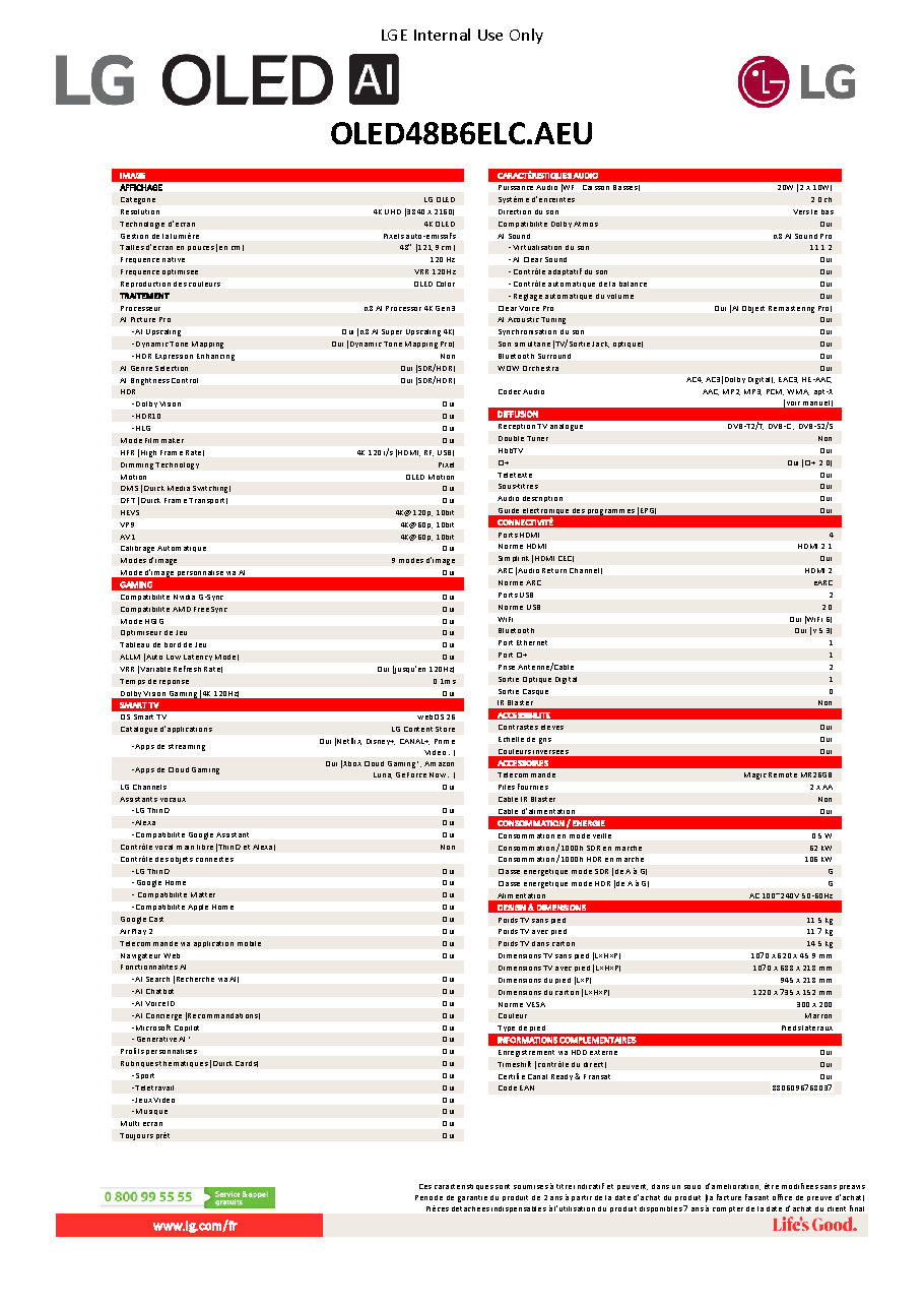 Fiche technique fournisseur