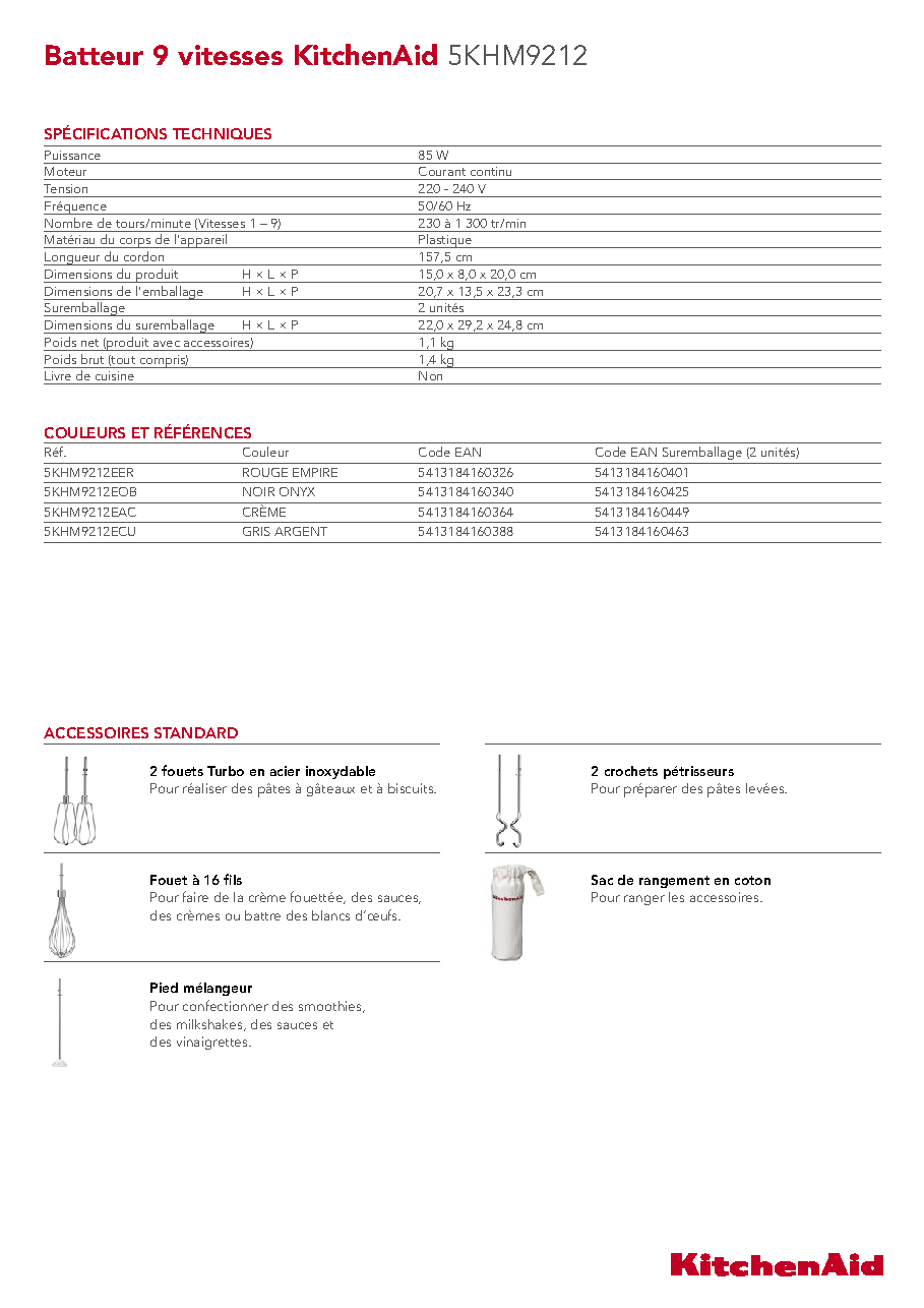 Fiche technique fournisseur