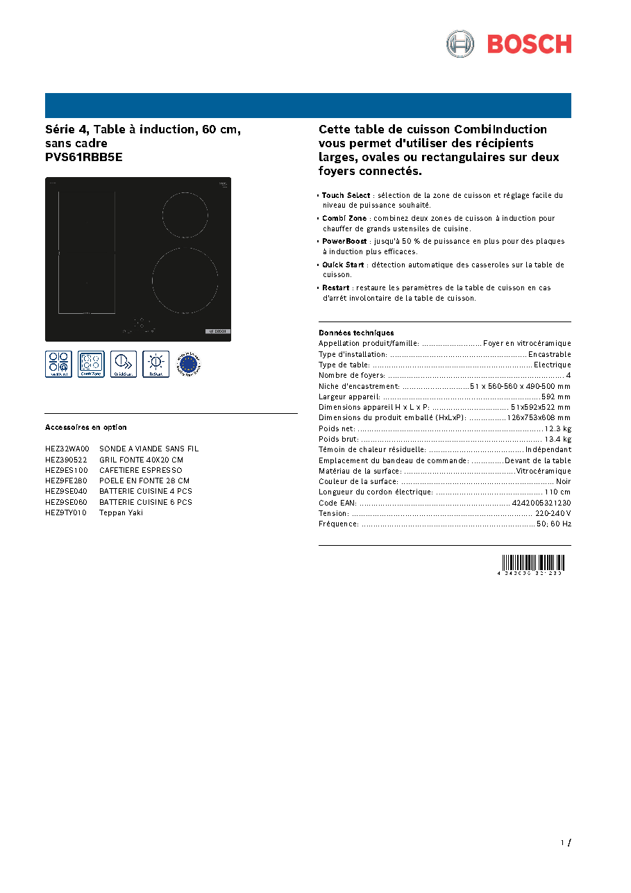 Fiche technique fournisseur