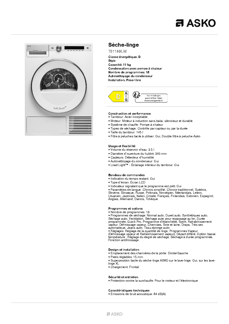 Fiche technique fournisseur