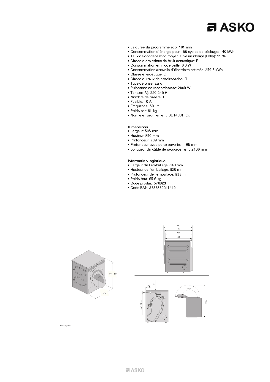 Fiche technique fournisseur