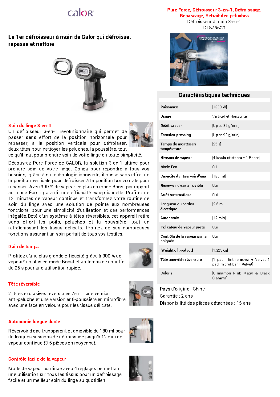 Fiche technique fournisseur