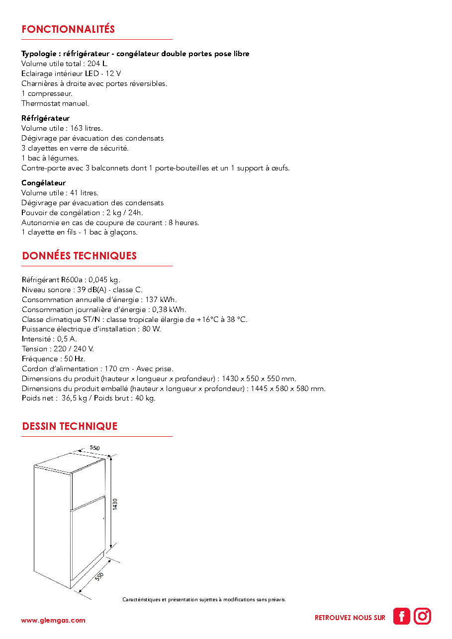 Fiche technique fournisseur