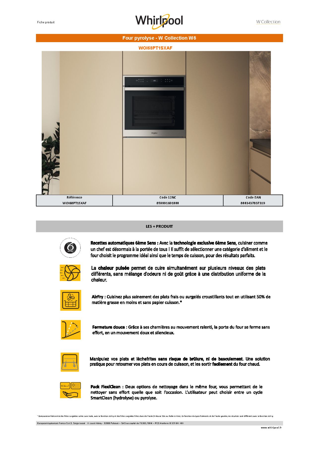 Fiche technique fournisseur