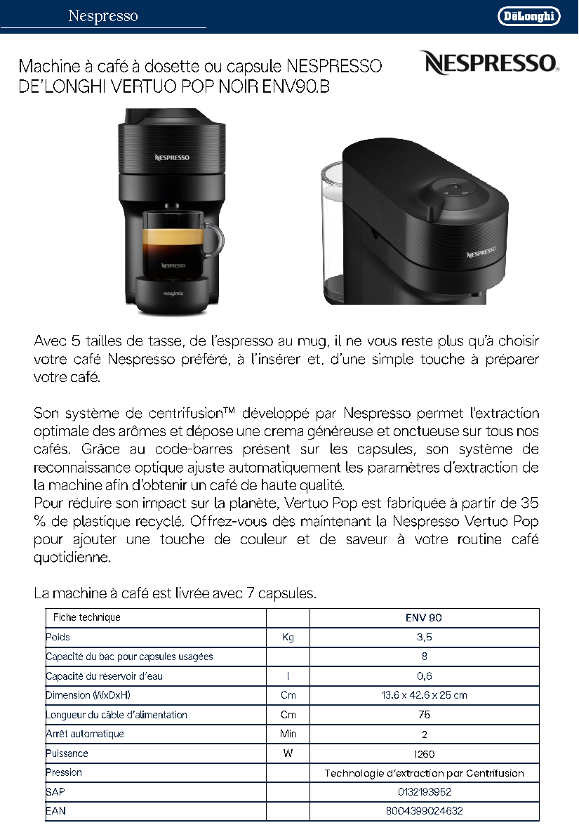 Fiche technique fournisseur