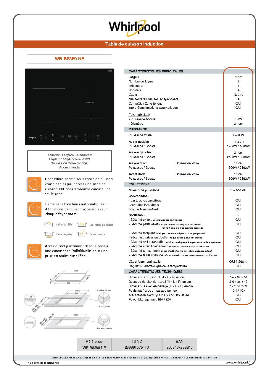 Fiche technique fournisseur