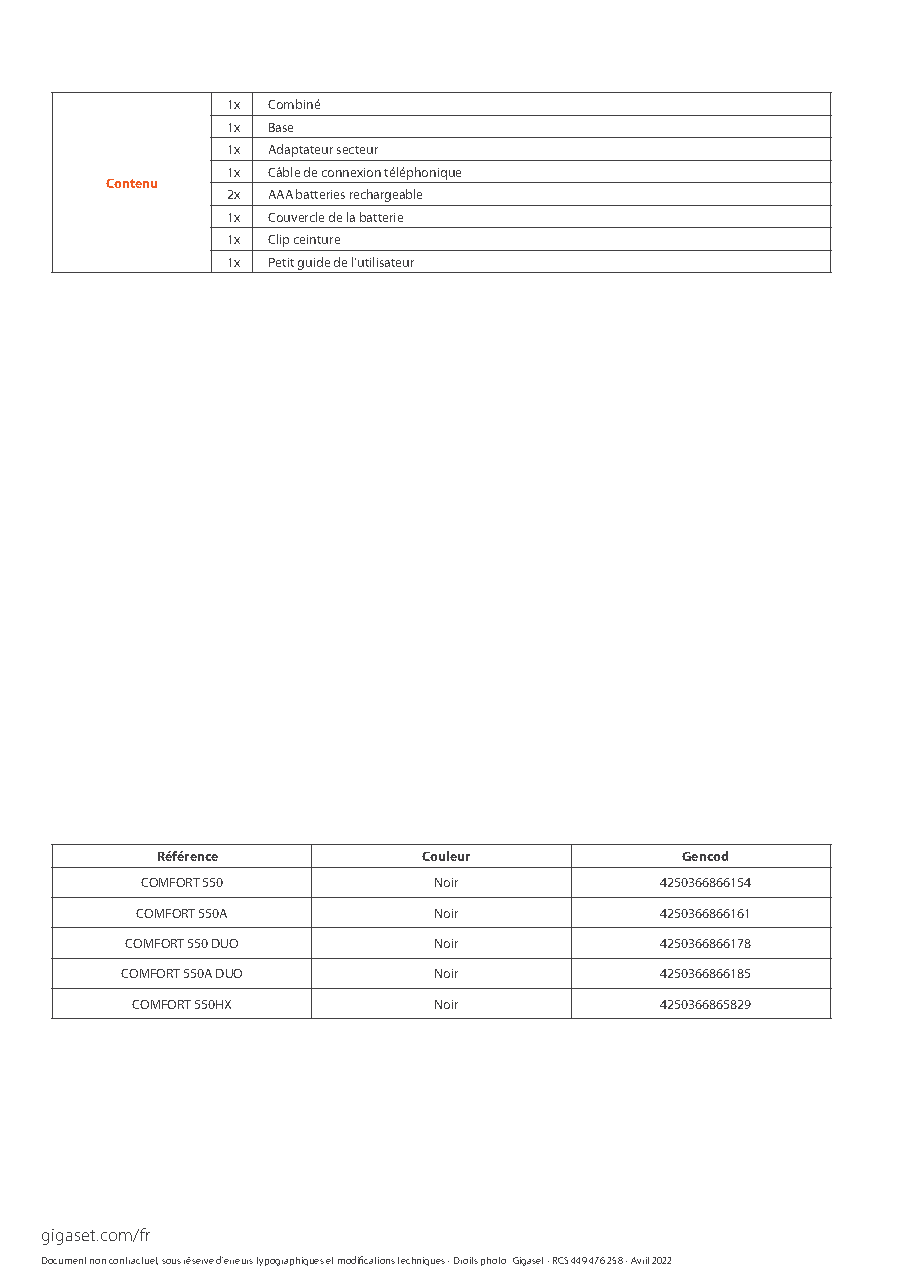 Fiche technique fournisseur