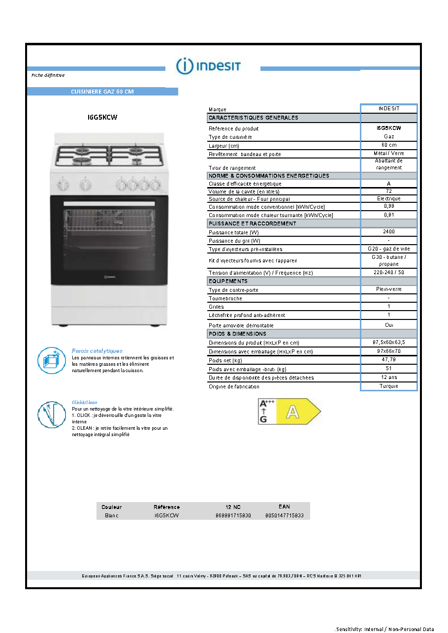 Fiche technique fournisseur