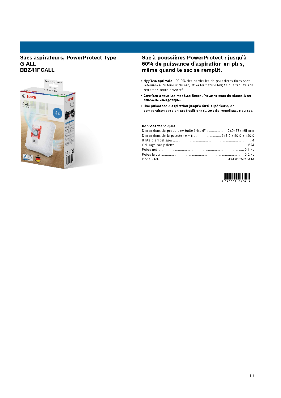 Fiche technique fournisseur