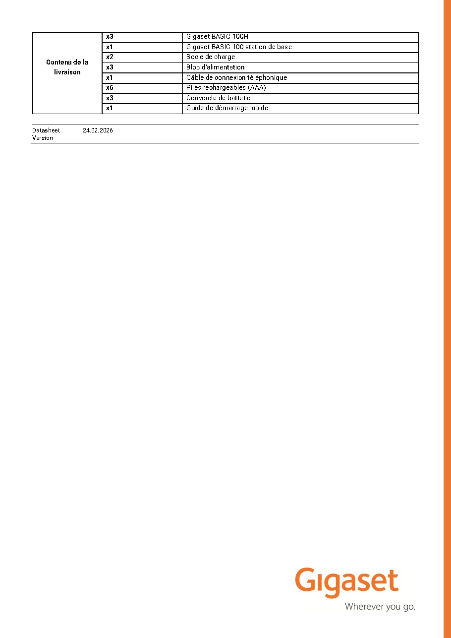 Fiche technique fournisseur