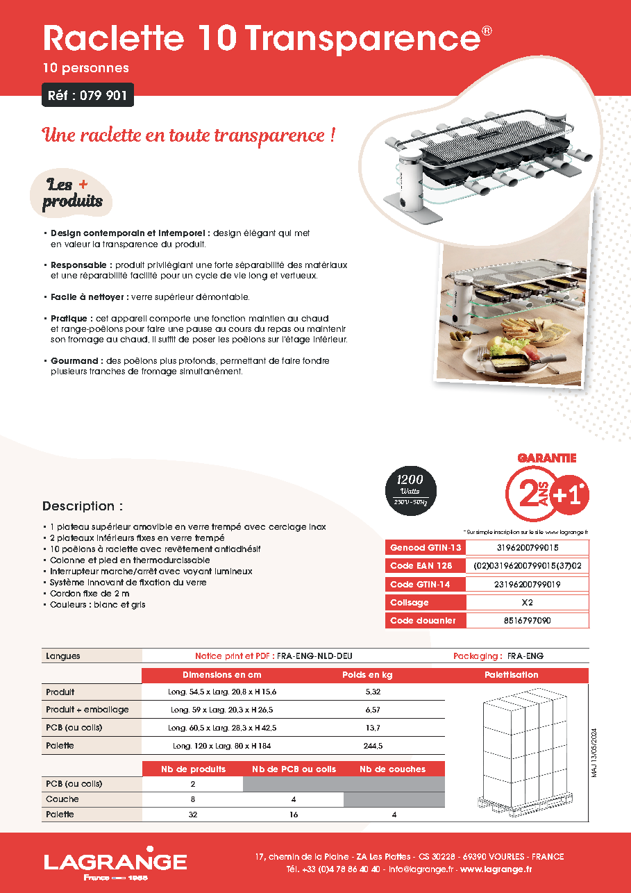 Fiche technique fournisseur