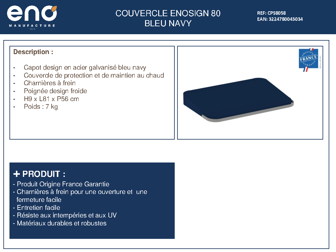 Fiche technique fournisseur