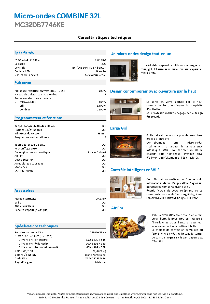 Fiche technique fournisseur