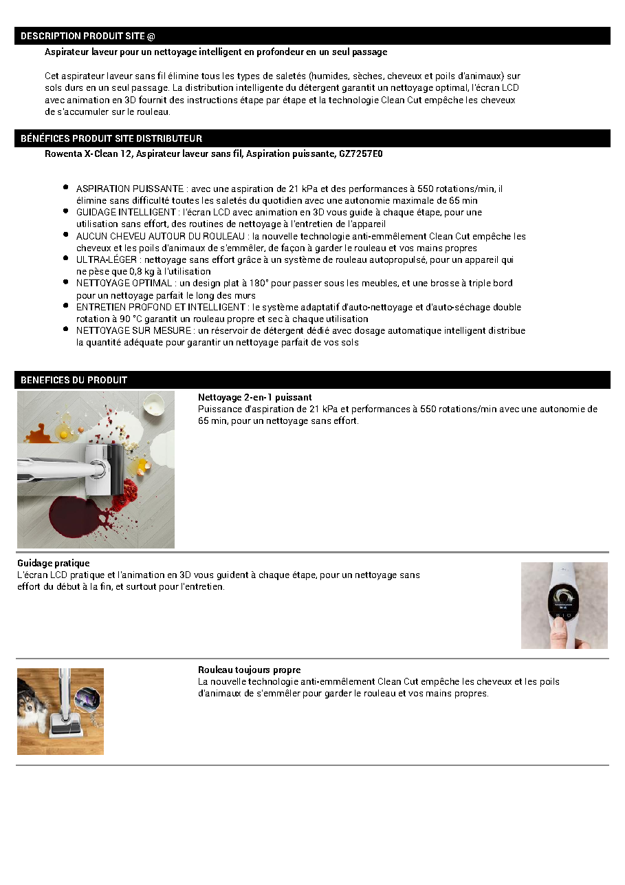 Fiche technique fournisseur