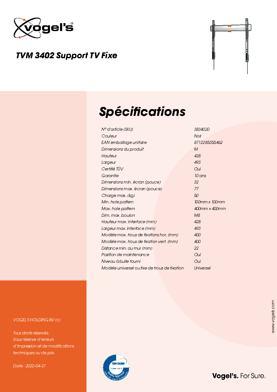 Fiche technique fournisseur