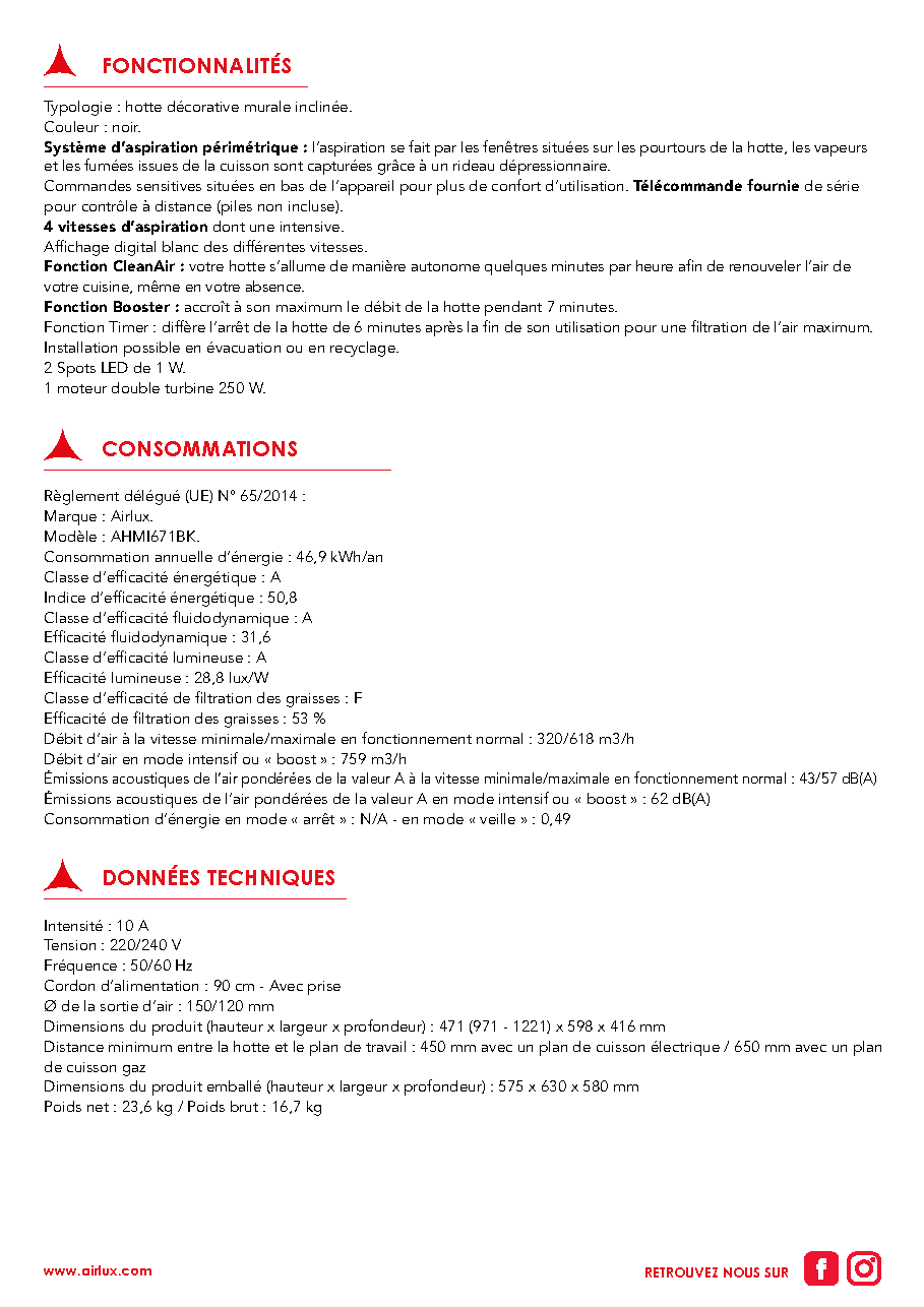 Fiche technique fournisseur