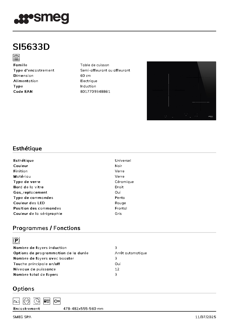 Fiche technique fournisseur