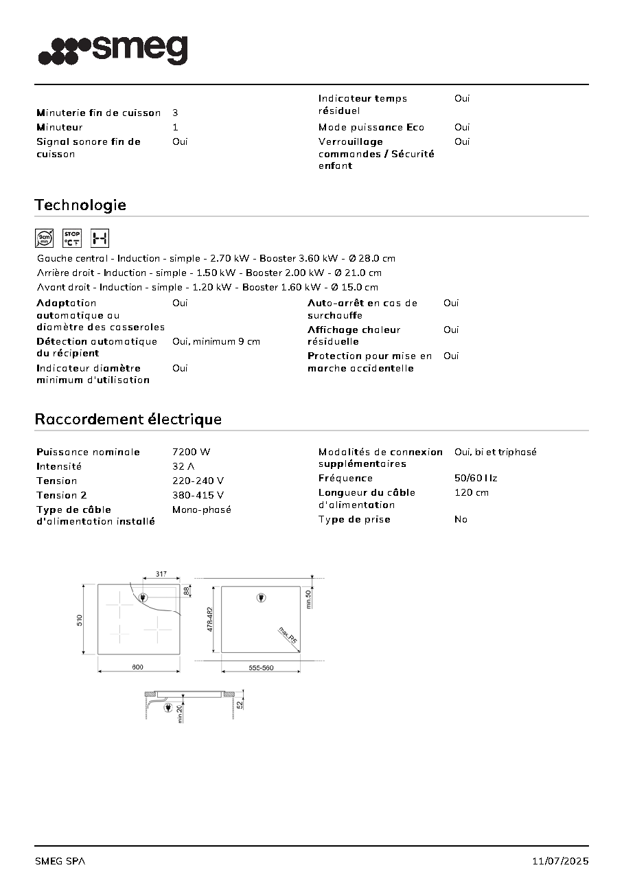 Fiche technique fournisseur