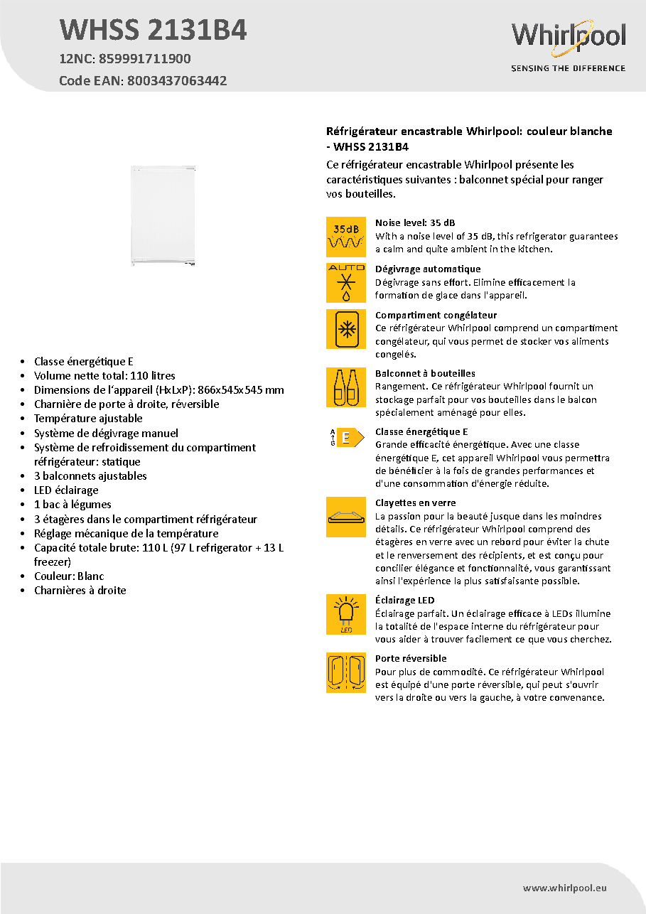 Fiche technique fournisseur