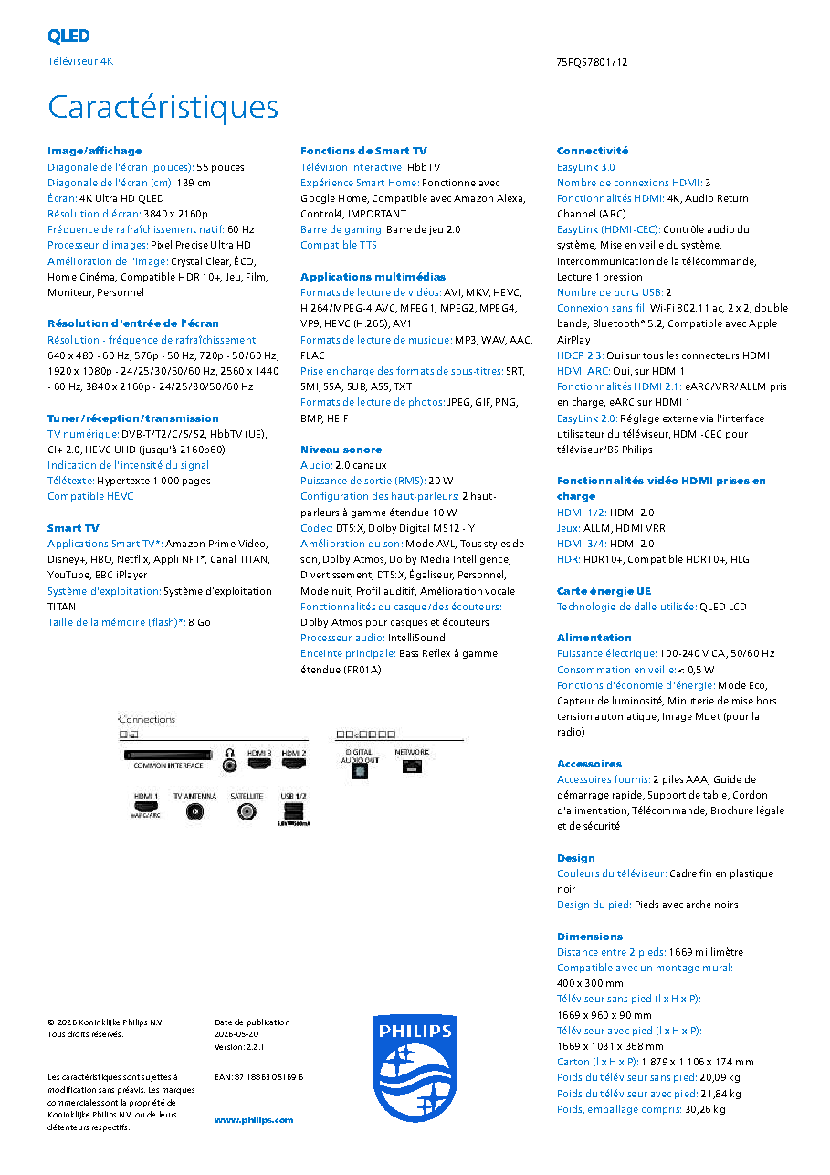 Fiche technique fournisseur