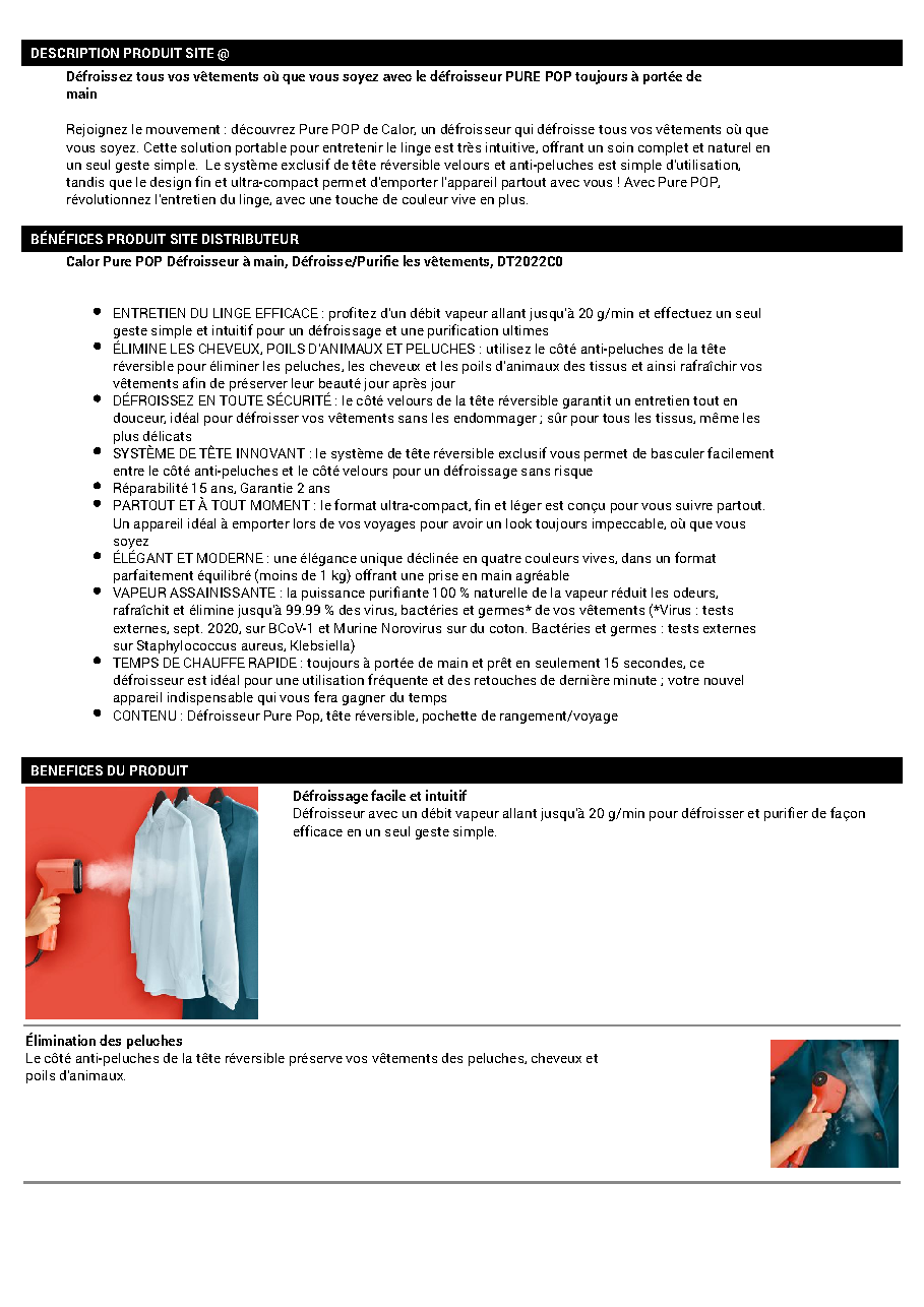Fiche technique fournisseur