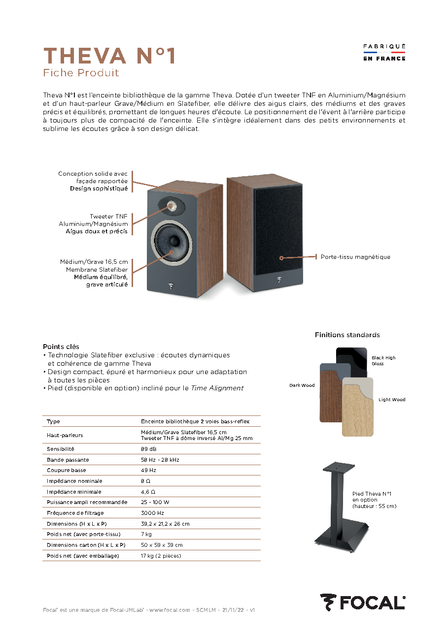 Fiche technique fournisseur
