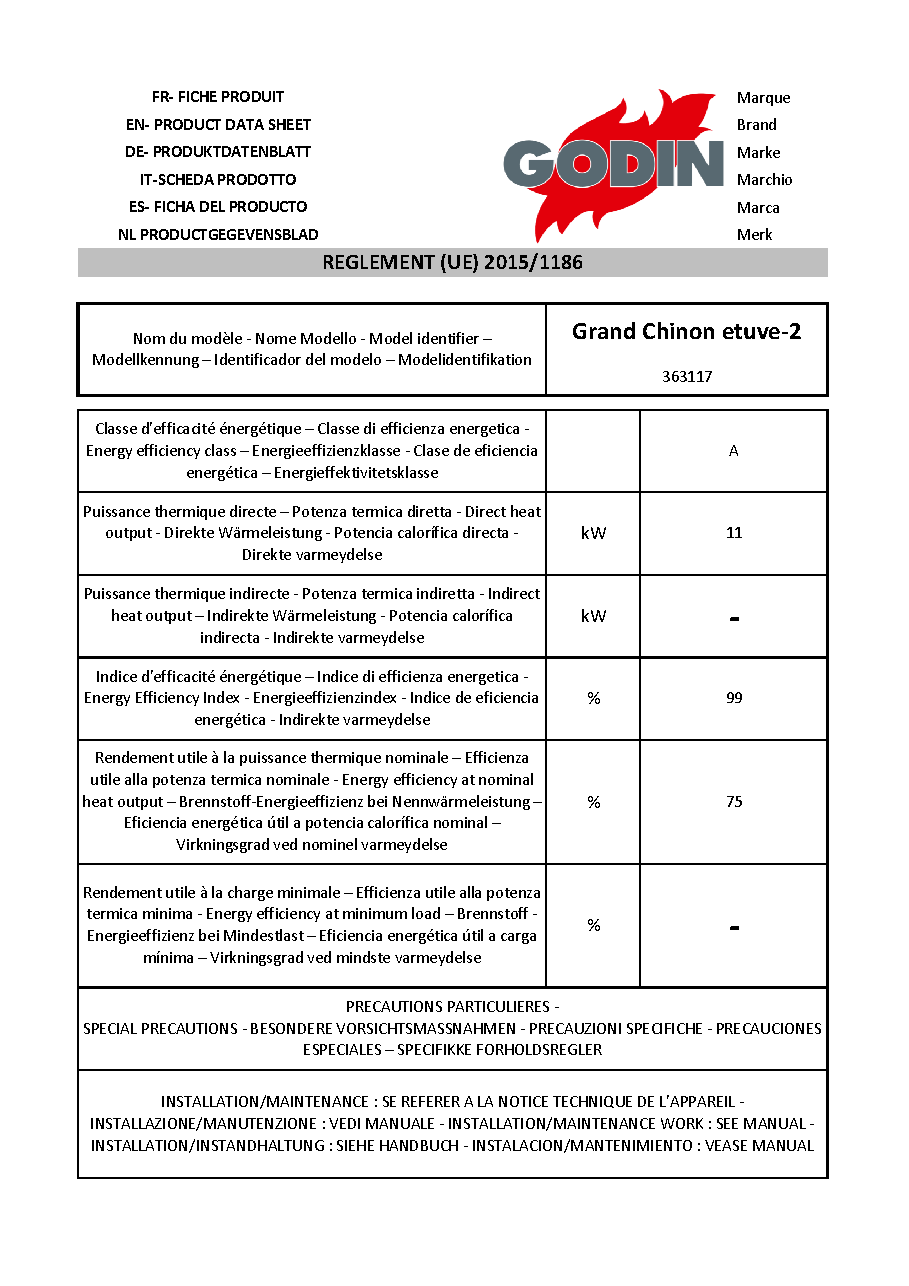 Fiche technique fournisseur