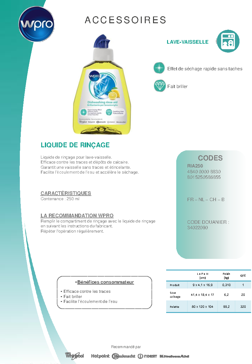 Fiche technique fournisseur