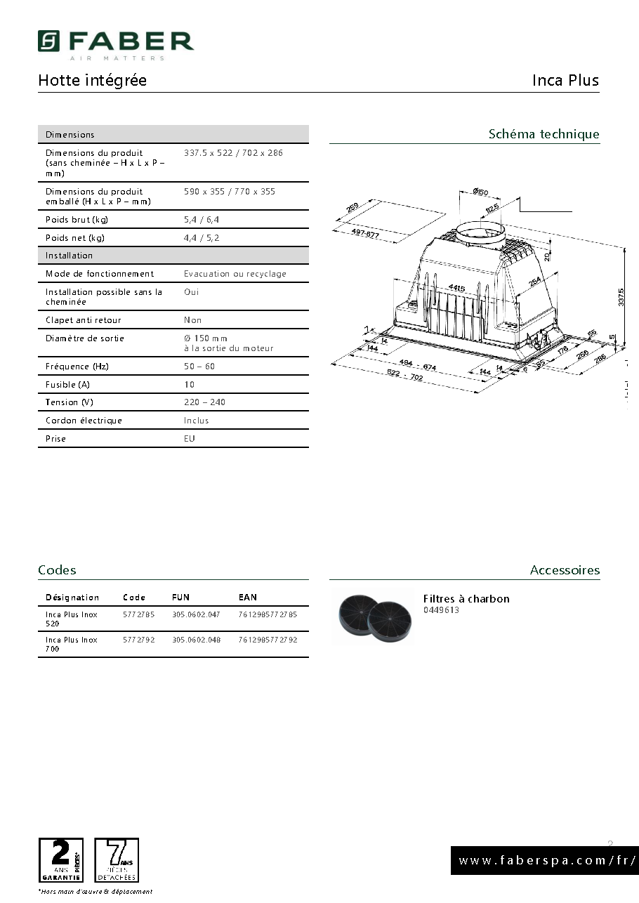 Fiche technique fournisseur