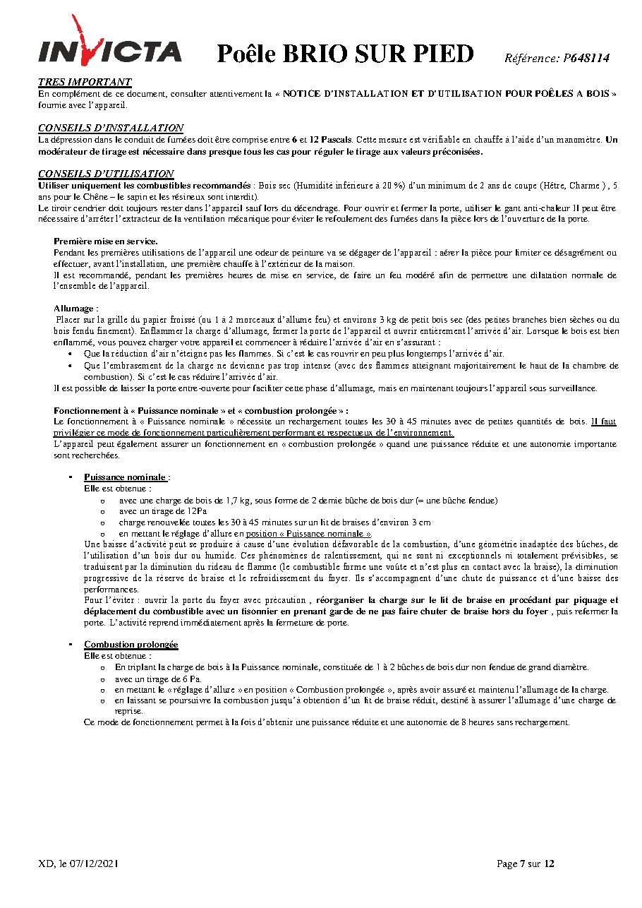 Fiche technique fournisseur