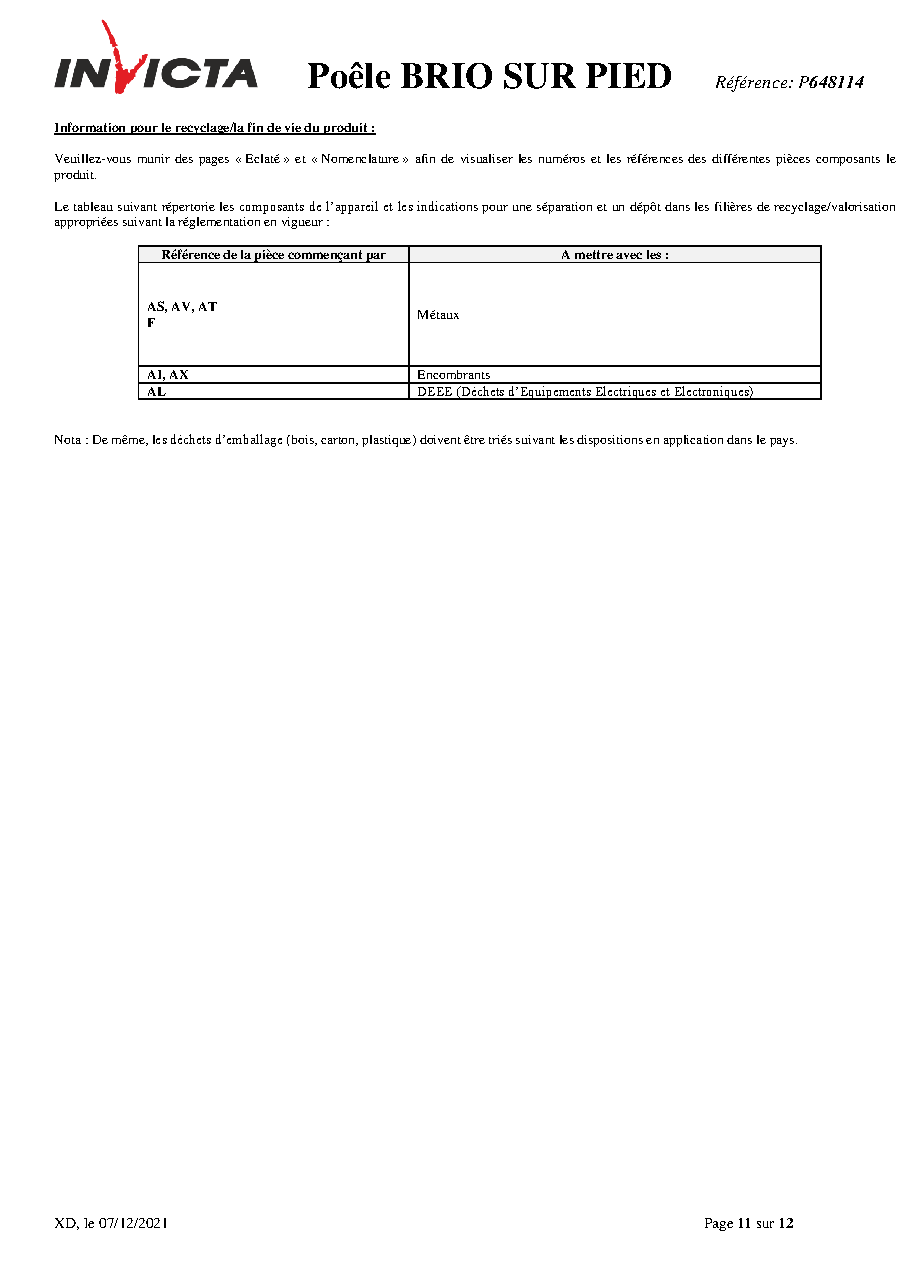 Fiche technique fournisseur