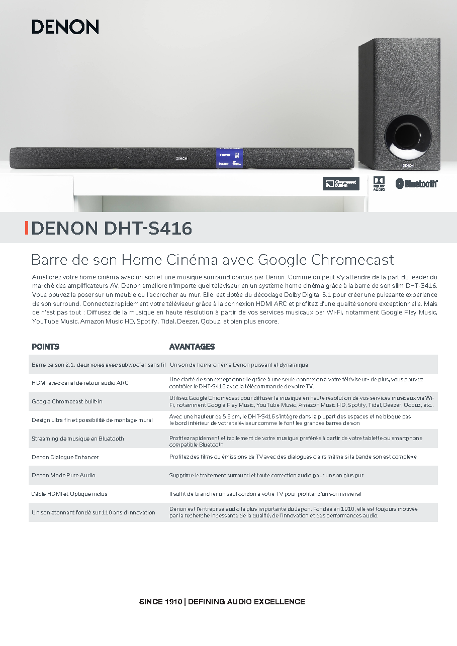 Fiche technique fournisseur