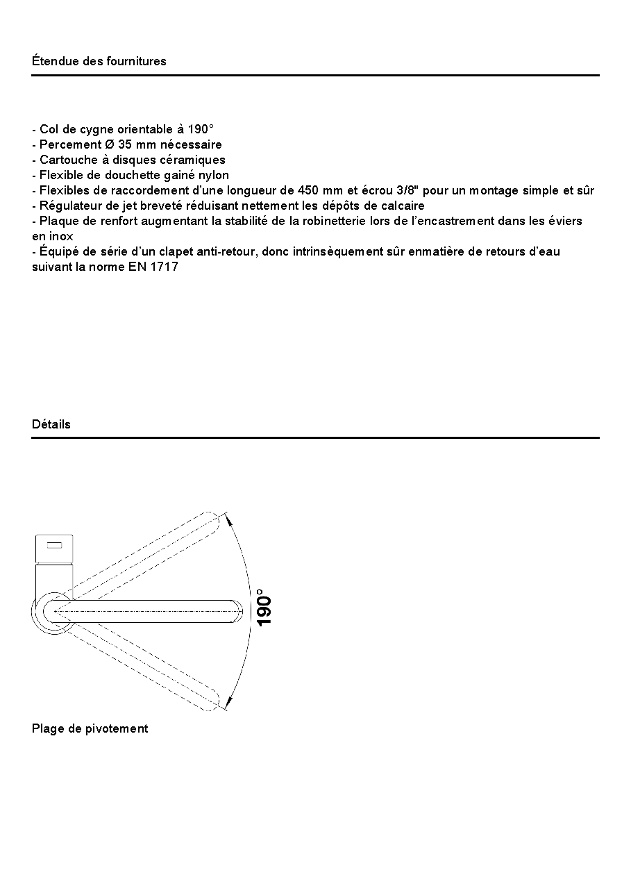 Fiche technique fournisseur