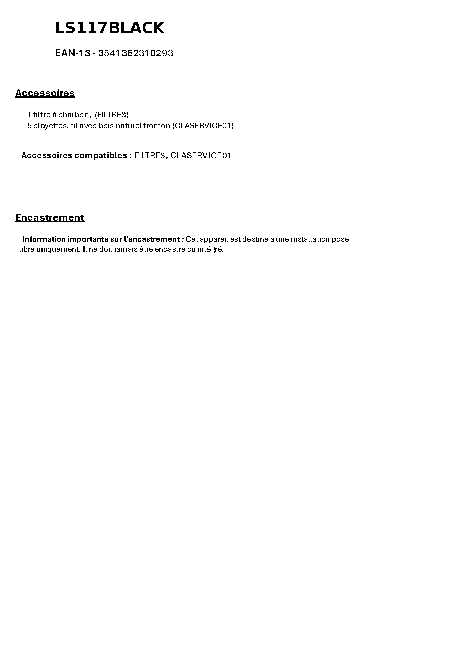 Fiche technique fournisseur