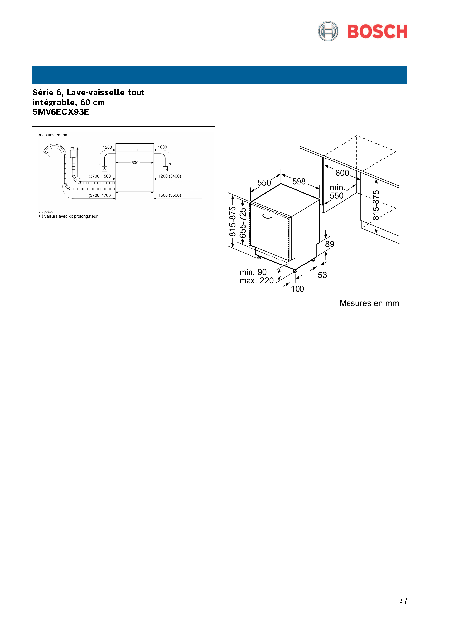 Fiche technique fournisseur