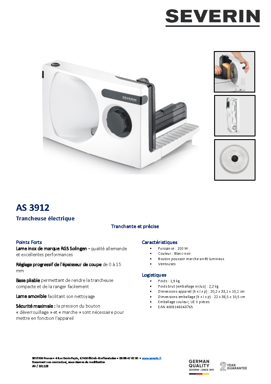 Fiche technique fournisseur