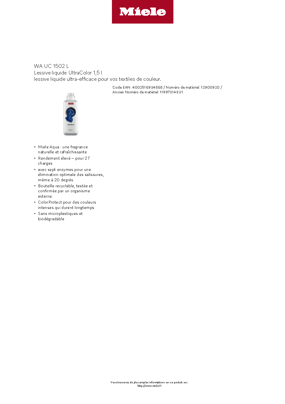 Fiche technique fournisseur