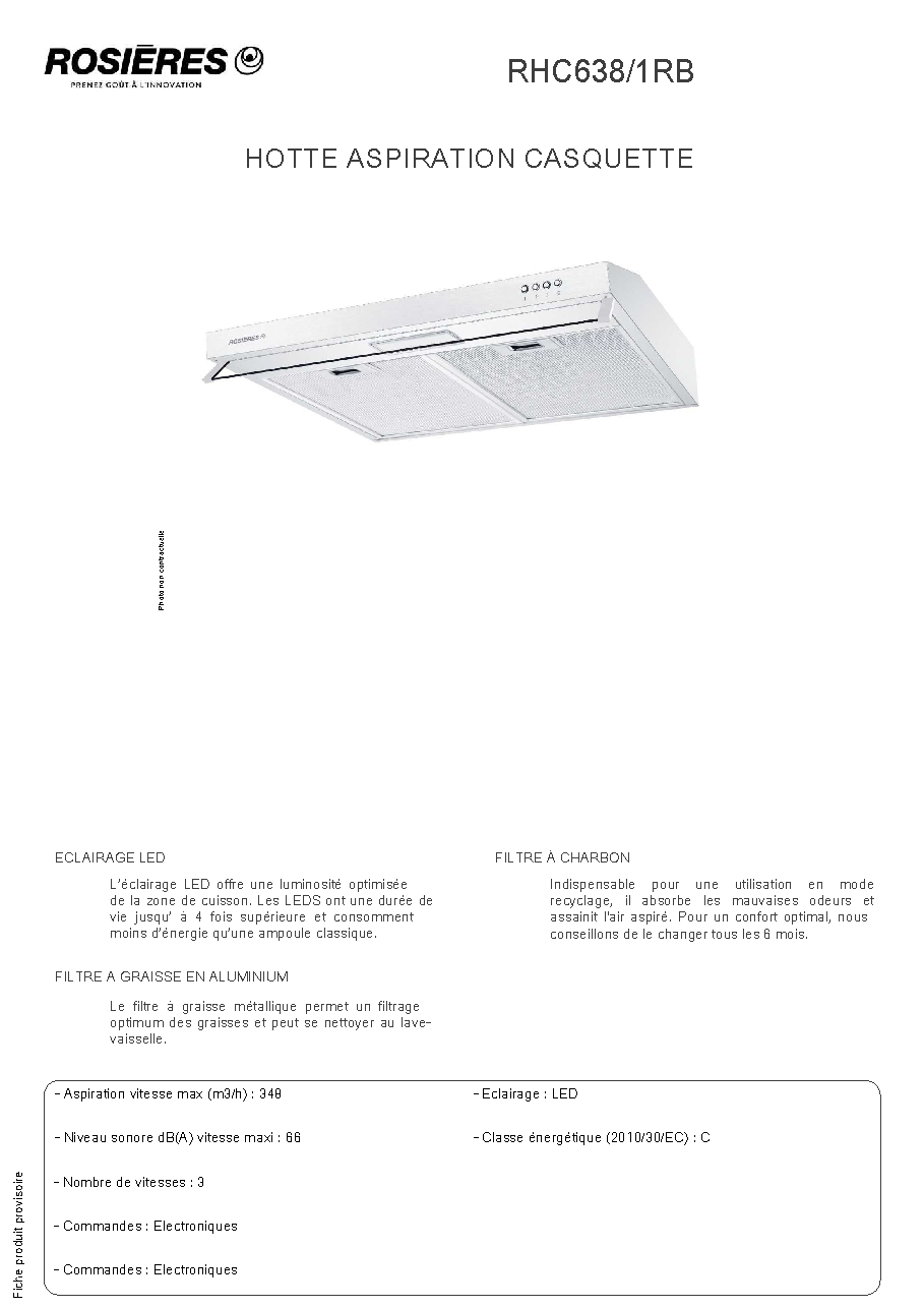 Fiche technique fournisseur
