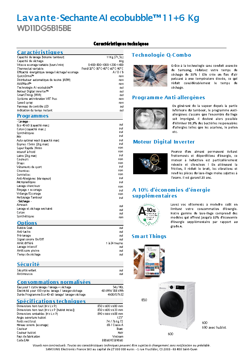 Fiche technique fournisseur