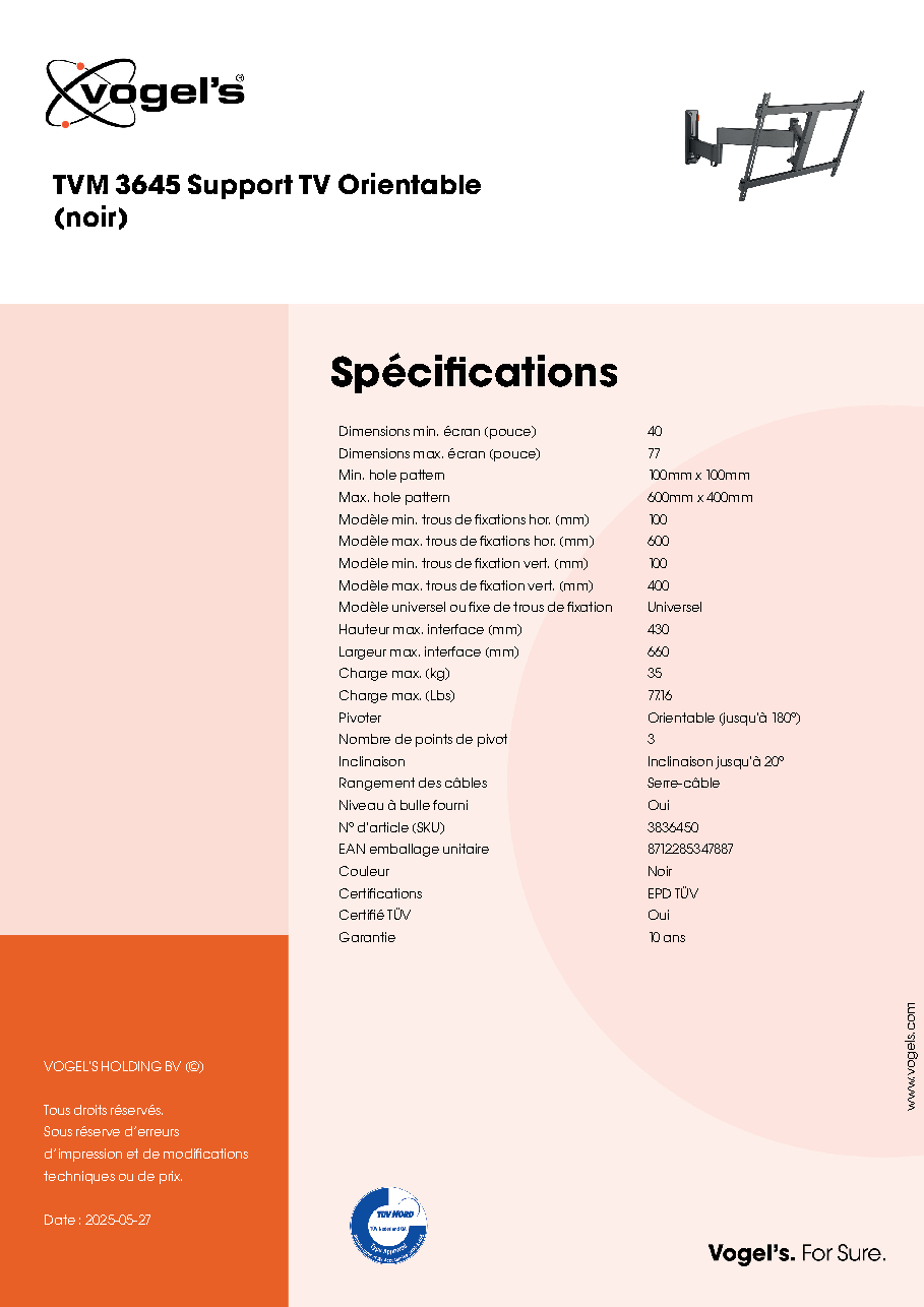 Fiche technique fournisseur