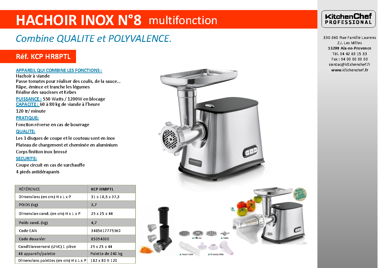 Fiche technique fournisseur