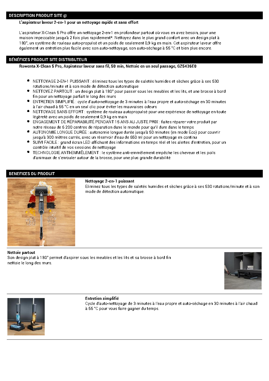 Fiche technique fournisseur