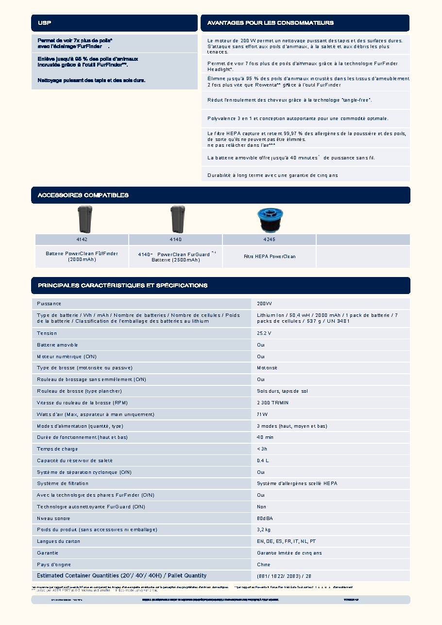 Fiche technique fournisseur